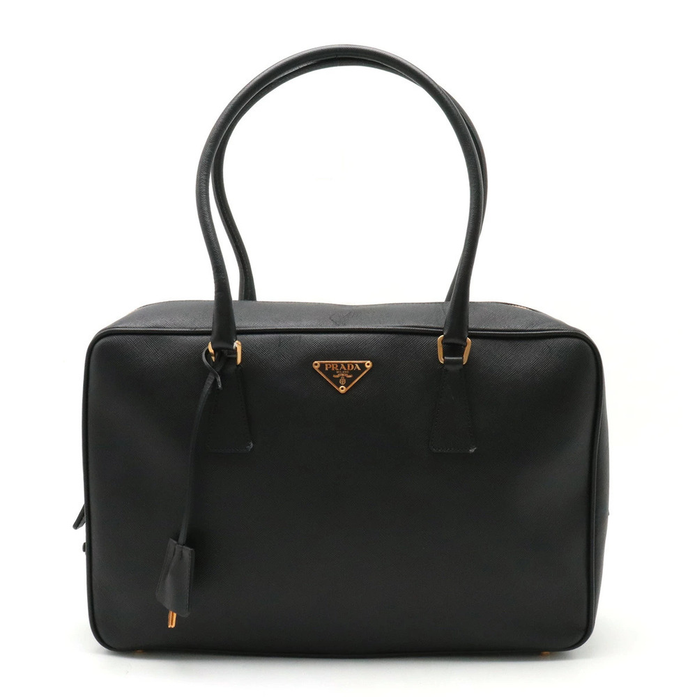 Prada Saffiano Tote Bag Shoulder Leather NERO Black